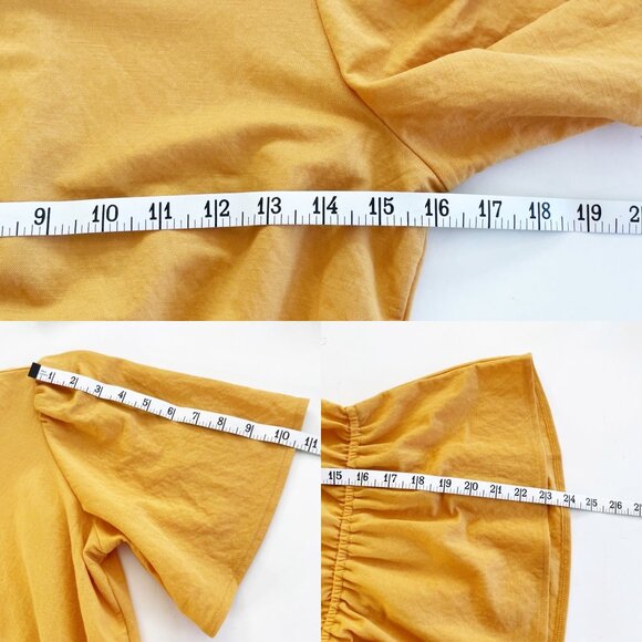 Ann Taylor Petite Cutout Back Peplum Top Women’s Size Small Mustard Yellow - Picture 5 of 7